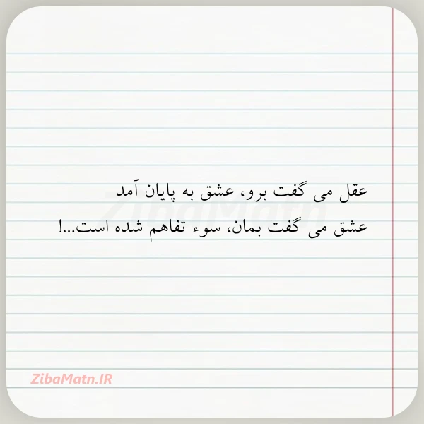 عقل می گفت برو عشق به