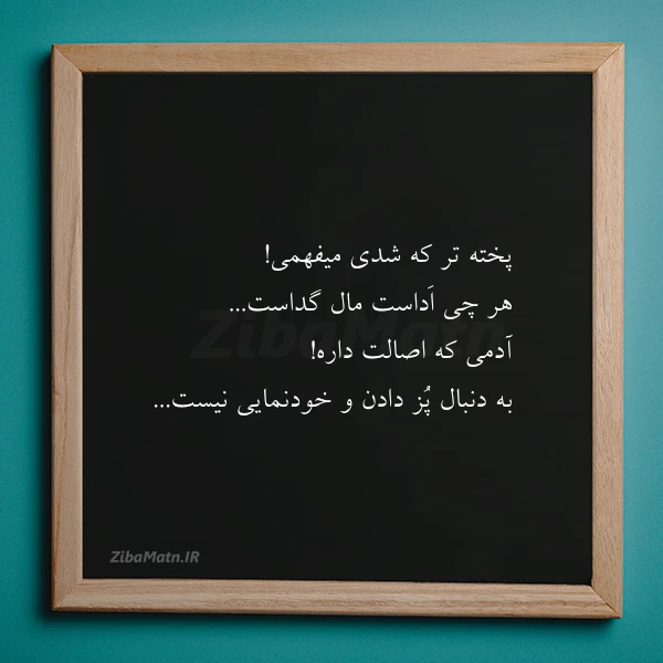 عکس نوشته پخته تر که شدی میفهمی هر