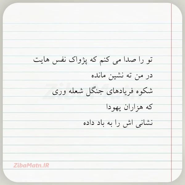 تو را صدا می کنم که