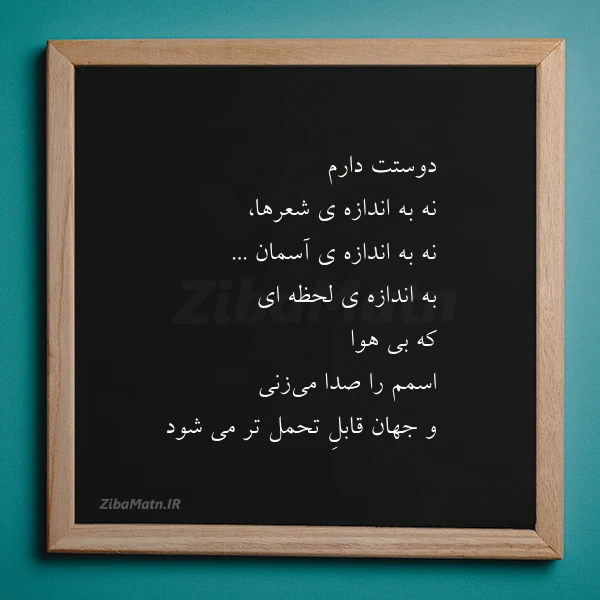 دوستت دارم نه به اندازه ی