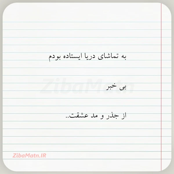 عکس نوشته به تماشای دریا ایستاده بودم بی