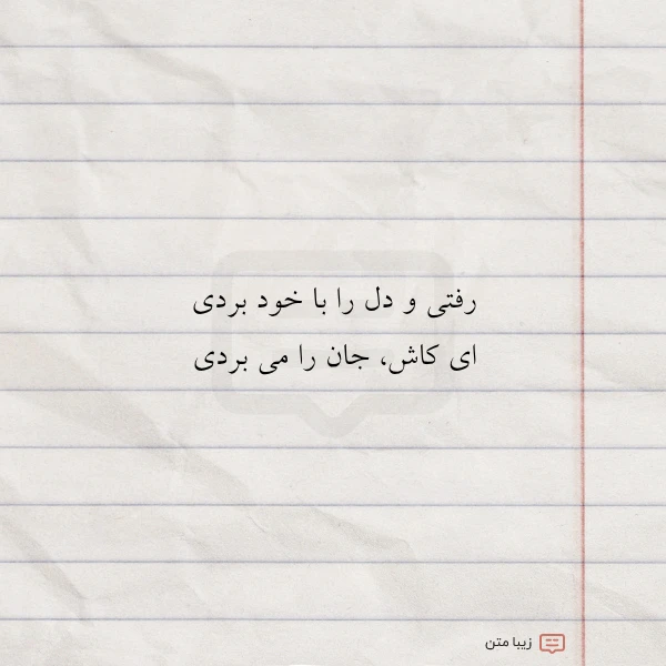 عکس نوشته رفتی و دل را با خود