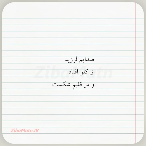 عکس نوشته صدایم لرزید از گلو افتاد و