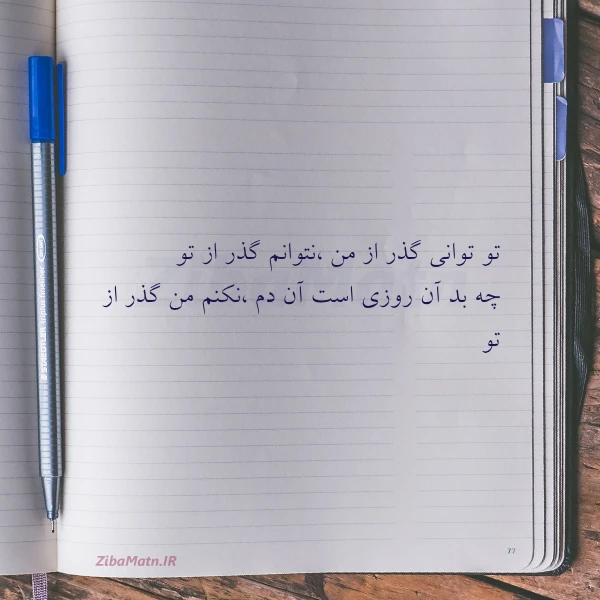 تو توانی گذر از من نتوانم