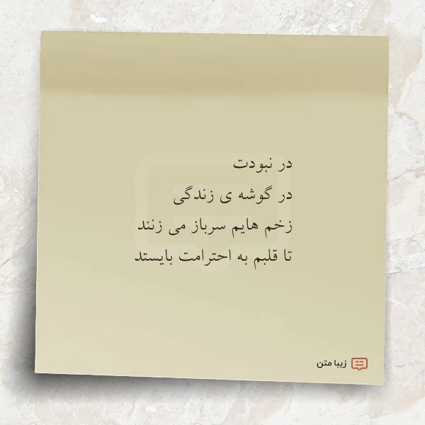 در نبودت در گوشه ی زندگی