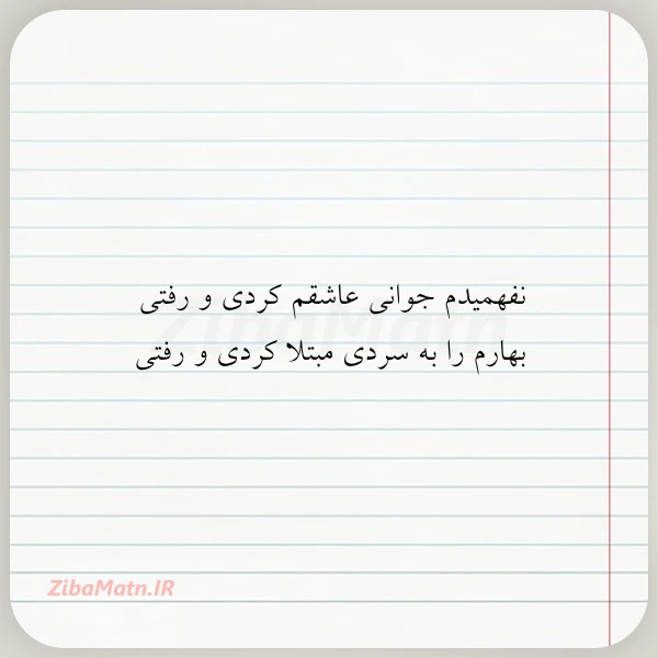 نفهمیدم جوانی عاشقم کردی و رفتی