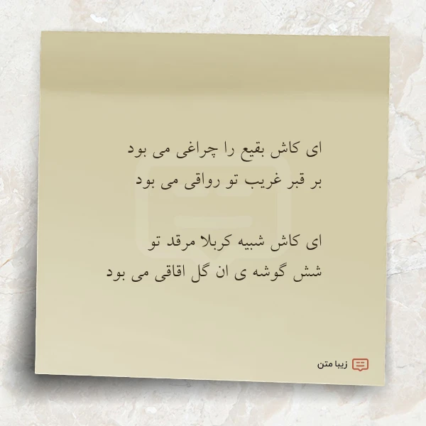 ای کاش بقیع را چراغی می