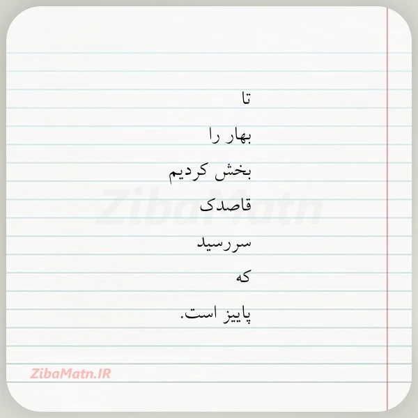 عکس نوشته تا بهار را بخش کردیم قاصدک
