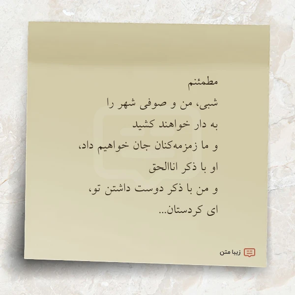 مطمئنم شبی من و صوفی شهر