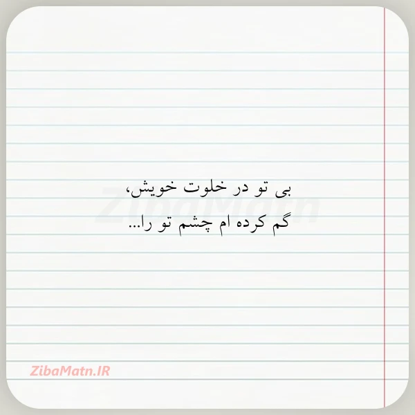 بی تو در خلوت خویش گم