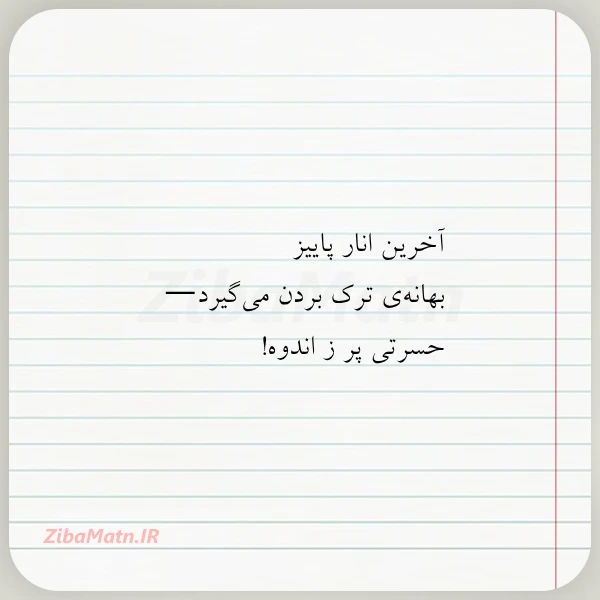 آخرین انار پاییز بهانه ی ترک