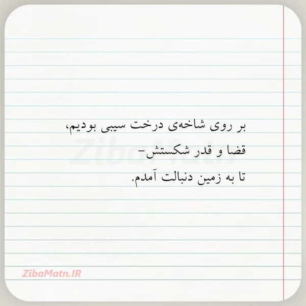 عکس نوشته بر روی شاخه ی درخت سیبی