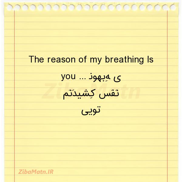 عکس نوشته The reason of my breathing I