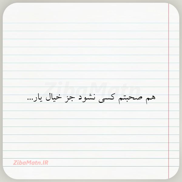 هم صحبتم کسی نشود جز خیال یار