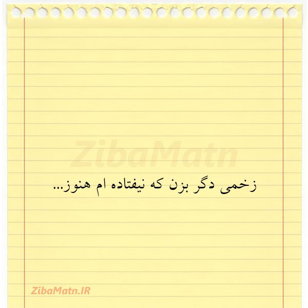 زخمی دگر بزن که نیفتاده ام هنو