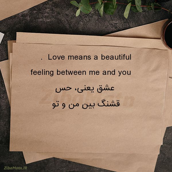 عکس نوشته انگلیسی Love means a beautiful fe